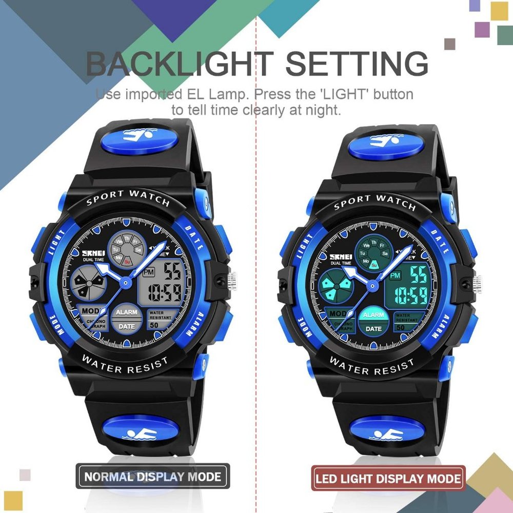Kids LED Multi Function Waterproof Watch - Picture 4 of 10
